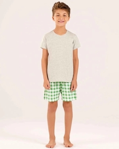 Pijama Infantil Masculino Xadrez Verde na internet