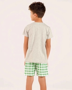 Pijama Infantil Masculino Xadrez Verde - Imagine Pijamas e Sonhos