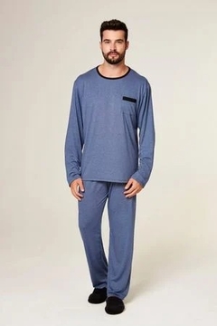 Pijama Masculino Liso Azul