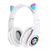 Fone De Ouvido Orelha De Gato Gatinho Cat Bluetooth Ear Com Led Rgb Headphone