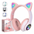 Fone De Ouvido Orelha De Gato Gatinho Cat Bluetooth Ear Com Led Rgb Headphone - comprar online