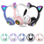 Fone De Ouvido Orelha De Gato Gatinho Cat Bluetooth Ear Com Led Rgb Headphone