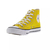 Tênis All Star Cano Alto Botinha Converse Feminino amarelo com detalhes em branco.