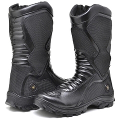 BOTA CANO LONGO COURO ECOLÓGICO PARA MOTOCICLISTA