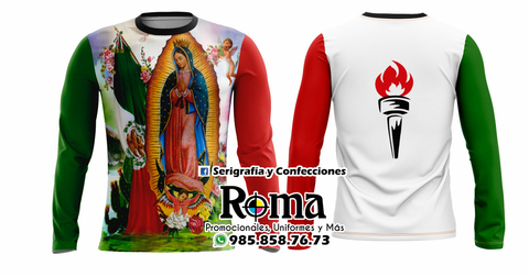 Playera Fullprint Virgen De Guadalupe Bandera M xico