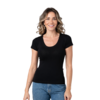 BLUSA BASICA DECOTE REDONDO MANGA CURTA: COR PRETO cod.