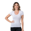 BLUSA BASICA DECOTE REDONDA MANGA CURTA: COR BRANCO cod.