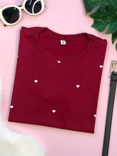 T-Shirt Bordo 100% Algodão REF:4621 - Bella Boutique Cwb