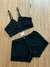 Baby Doll keli em Liganete com Detalhes em Renda - Preto