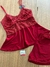 Baby Doll Camila em malha Fria com Detalhes em Renda - Vermelho - comprar online