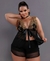 Imagem do Baby Doll Sensual em Tule e Renda -Preto com Dourado