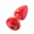 Plug Médio de Plastico Vermelho com Pedra 7 X 2,8 cm - TODA CHIC GV