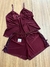 Baby Doll Mila em Liganete com Detalhes em Renda - Marsala