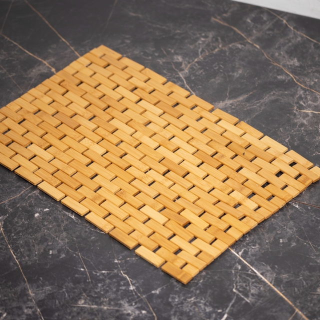 alfombra de baño de bambu