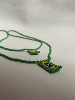 Brazil Flag Scapular Necklace- Brazilian Jewelry