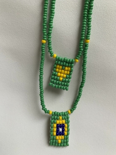 Brazil Flag Scapular Necklace- Brazilian Jewelry - buy online