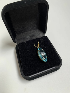 Greek Eye Pendant Turquoise Blue 18k Gold 750 on internet