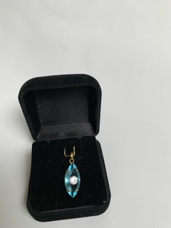 Pingente Olho Grego Azul Turquesa Ouro 18k 750 - comprar online