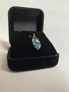 Greek Eye Pendant Turquoise Blue 18k Gold 750 - online store