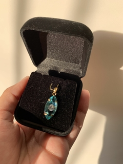 Pingente Olho Grego Azul Turquesa Ouro 18k 750