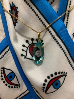 Greek Eye Pendant Turquoise Blue 18k Gold 750 - Stilo.co - Roupas de Marca Famosas, Jóias em Ouro 18k, Jóias Religiosas