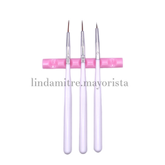 Set pinceles liner blanco x3