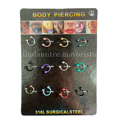 Piercing septum de colores x12