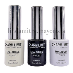 Esmalte blanco, negro y vía láctea charm limit