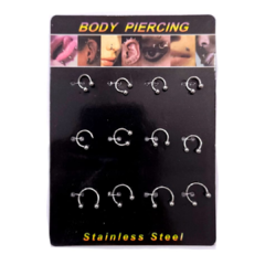 Piercing septum plateado x12