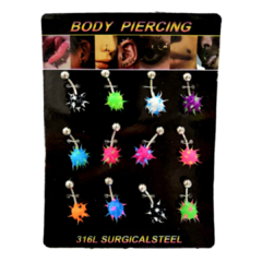 Piercing para ombligo bola de silicona x12