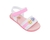 Sandália Infantil Fly Mini Branco e Rosa Sintético Smile Pampili