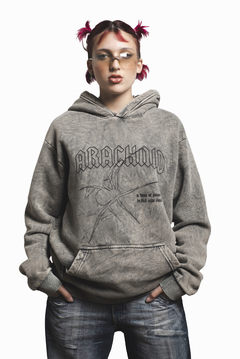 HOODIE "ARACHNID" WASHED GRIS