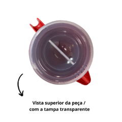 Imagem do Kit Jogo Conjunto Jarra de Suco Para Agua Redonda de Plastico + 4 Copos 2 Litros Vermelha