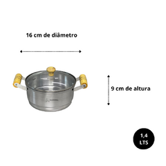 Jogo de Panela Conjunto Kit Cacarola Reforçado com 5 unidades Alça de Madeira com Tampa de Vidro Vermelho na internet