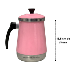 Imagem do Mancebo Pop com Bule Mariquinha Coador De Café Retro Em Alumínio Suporte Rosa Liso Bebê