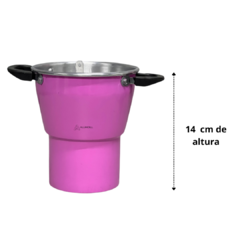 Mini Cuscuzeiro Panela Para Cuscuz Pequeno Individual Nordestino Nº12 em alumínio Rosa Pink