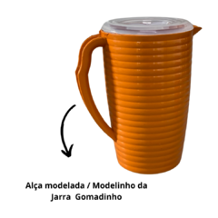 Kit Jogo Conjunto Jarra de Suco Para Agua Redonda de Plastico + 4 Copos 2 Litros Laranja - Lojas de Panelas | Alumdill