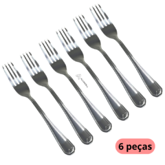 Kit com 6 Garfos Talher em Aço Inox Grande Bar Buffet Faqueiro Cozinha Utensilios