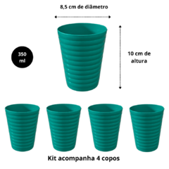 Kit Jogo Conjunto Jarra de Suco Para Agua Redonda de Plastico + 4 Copos 2 Litros Verde - Lojas de Panelas | Alumdill