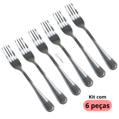 Kit com 6 Garfos Talher em Aço Inox Grande Bar Buffet Faqueiro Cozinha Utensilios - loja online