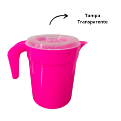 Jarra de Suco Para Agua Redonda de Plastico Redonda 4 Litros com Tampa Rosa Neon na internet