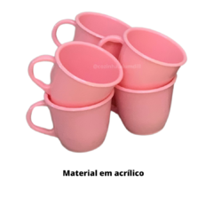 Cantinho do Café Bandeja com 6 Xicaras em Acrilico Rosa Chá Kit Conjunto Jogo na internet