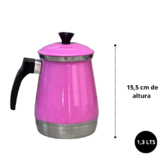 Imagem do Mancebo Pop com Bule Mariquinha Coador De Café Retro Em Alumínio Suporte Rosa Pink