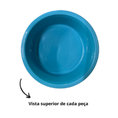 Jogo de Bacia 3 Peças Plastico Redonda Multiuso Azul Claro Canelada na internet