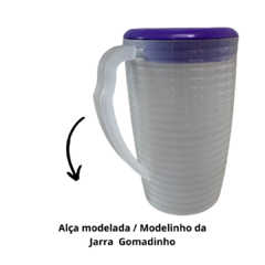 Jarra de Suco Para Agua Redonda de Plastico Transparente 2 Litros com Tampa Roxo - comprar online