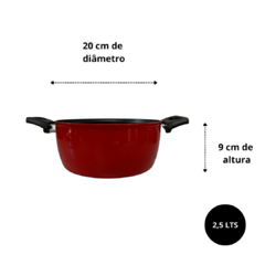 Conjunto Kit Jogo de Panelas 4 Peças Talisma Vermelho com Ceramica Antiaderente Preta Alumínio Reforçado Alça de Baqueli - comprar online