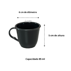 Suporte Mancebo Cantinho do Café Cabideiro Pedestal Kit Conjunto Madeira Jogo com 6 Xícaras em Acrilico Plastico Preto - comprar online