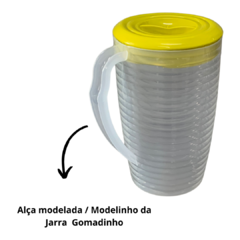 Jarra de Suco Para Agua Redonda de Plastico Transparente 2 Litros com Tampa Amarelo - comprar online