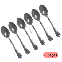 Kit com 6 Colheres Talher em Aço Inox Grande Sopa Bar Buffet Faqueiro Cozinha Utensilios