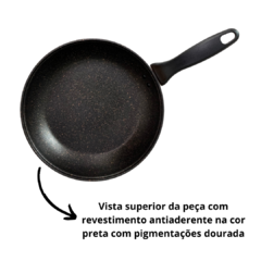 Conjunto Kit Jogo de Panelas 4 Peças Talisma Cobre com Ceramica Antiaderente Preta Alumínio Reforçado Alça de Baquelite